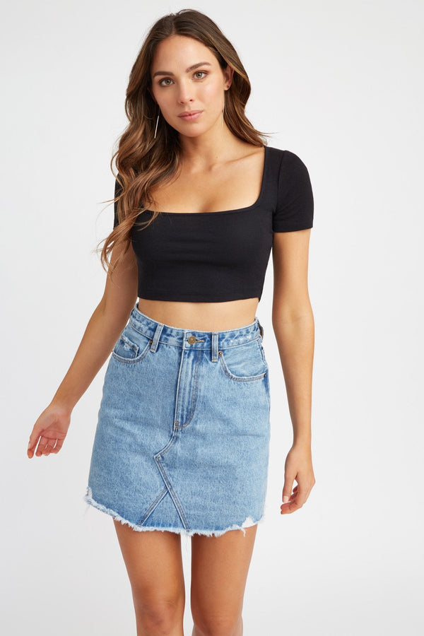 kookai Staple Crop Top Black
