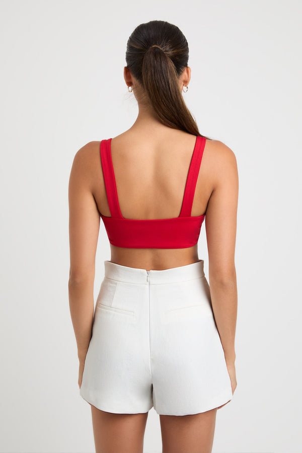 Kookai Staple Vee Bralette Racing Red