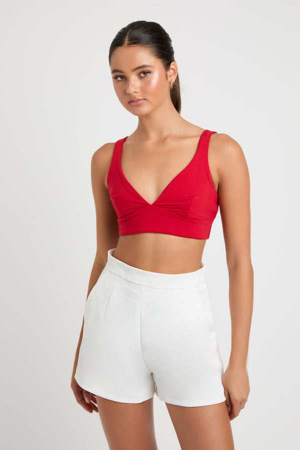 kookai Staple Vee Bralette Racing Red