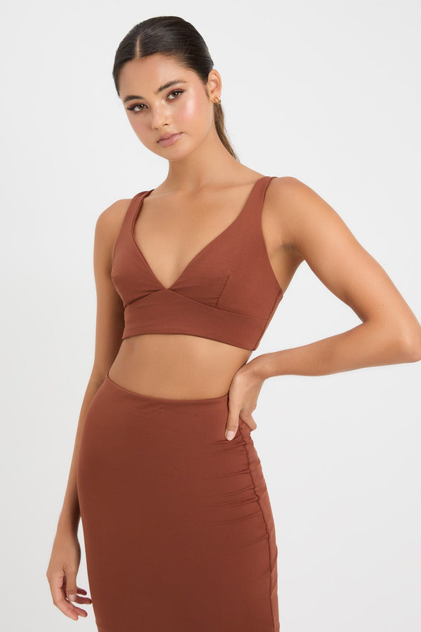 kookai Staple Vee Bralette Sienna