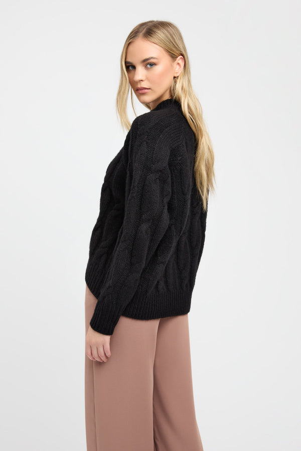 Kookai Suki Cable Knit Jumper Black
