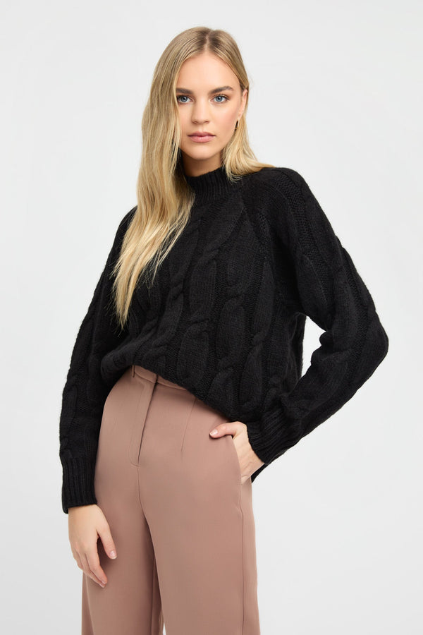 kookai Suki Cable Knit Jumper Black