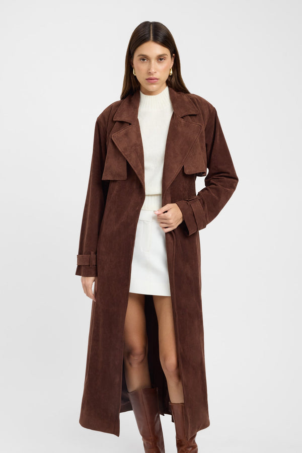 Kookai Suki Trench Coat Chocolate
