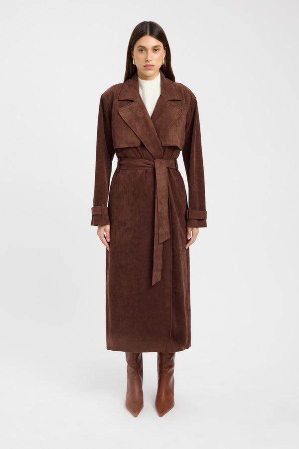 Kookai Suki Trench Coat Chocolate