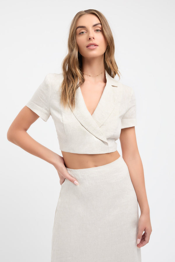 kookai Tahiti Cropped Shirt Wheat