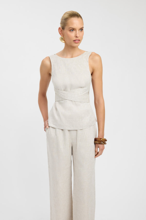 Kookai Tahiti Cross Back Top Wheat