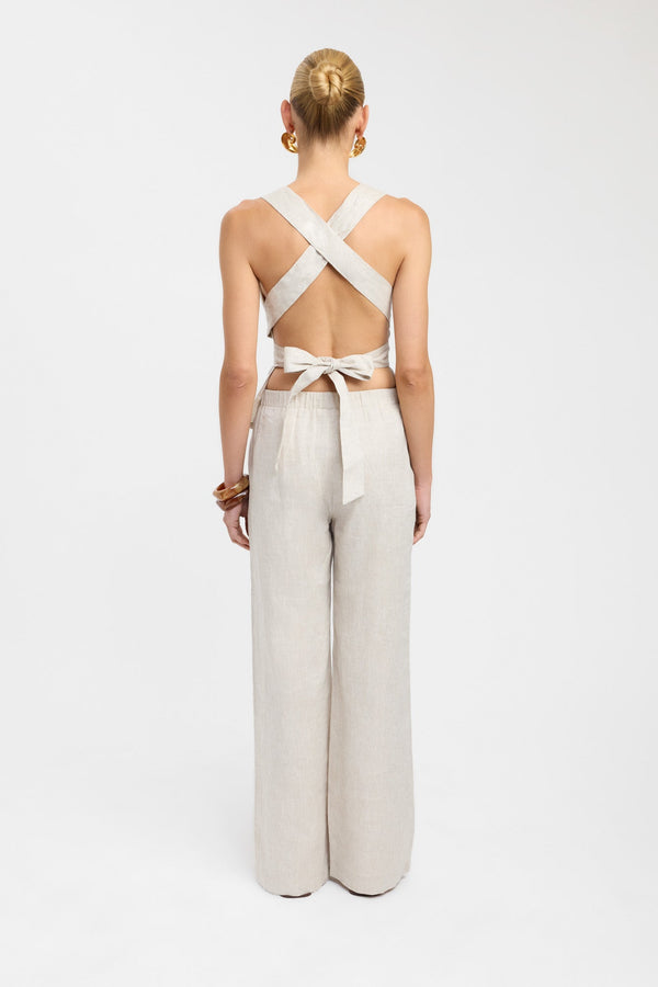 Kookai Tahiti Cross Back Top Wheat