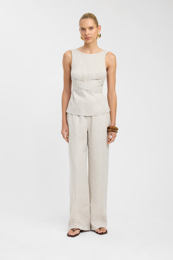 kookai Tahiti Cross Back Top Wheat