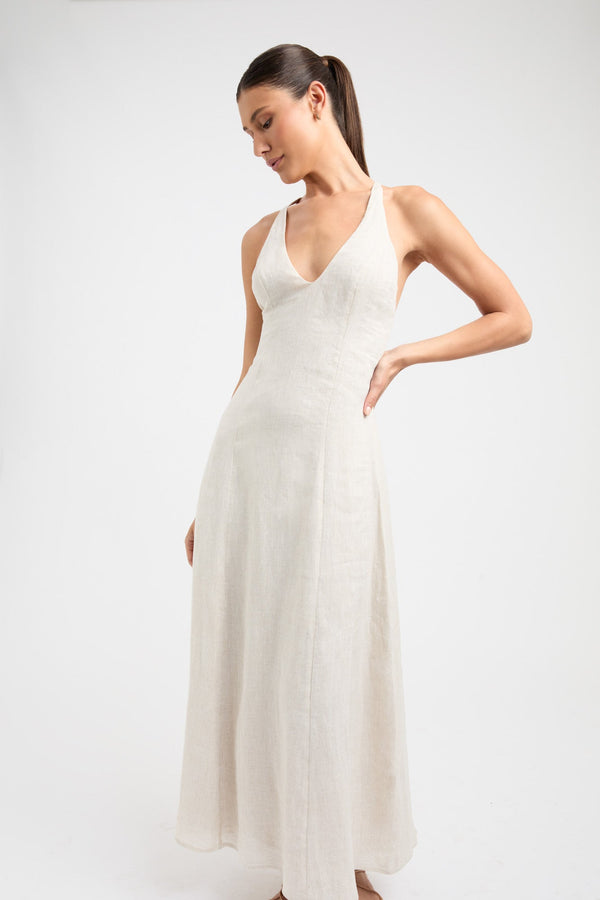Kookai Tahiti Ring Back Dress Wheat