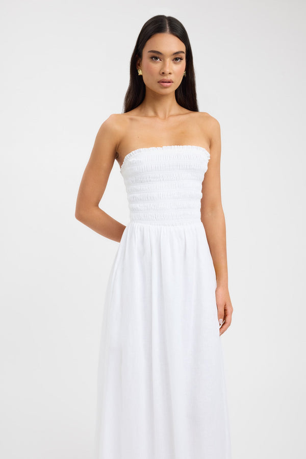 Kookai Tahiti Shirred Dress White