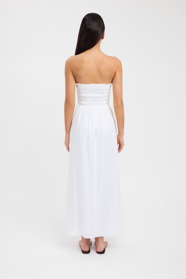Kookai Tahiti Shirred Dress White