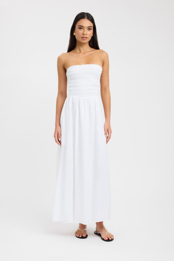 kookai Tahiti Shirred Dress White