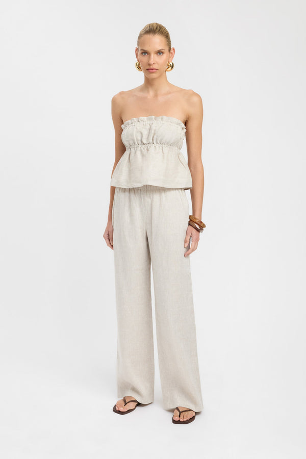 kookai Tahiti Shirred Top Wheat