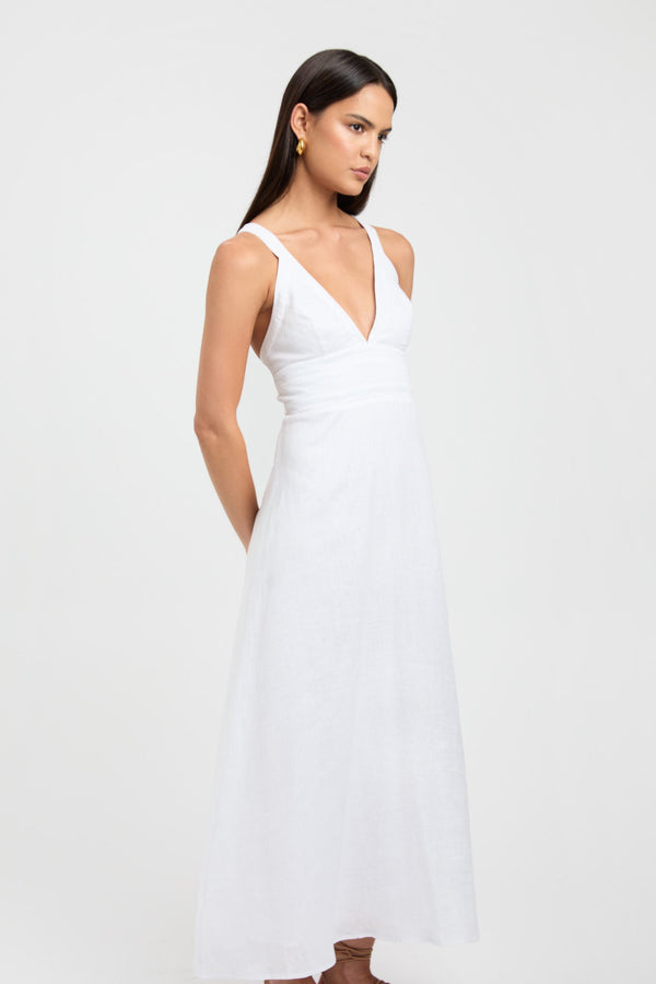 Kookai Tahiti Vee Dress White