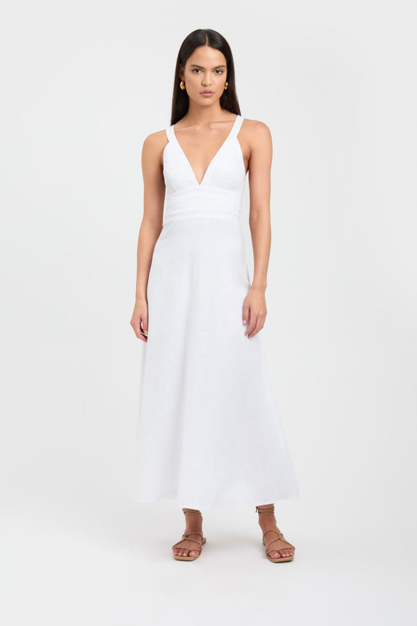 kookai Tahiti Vee Dress White