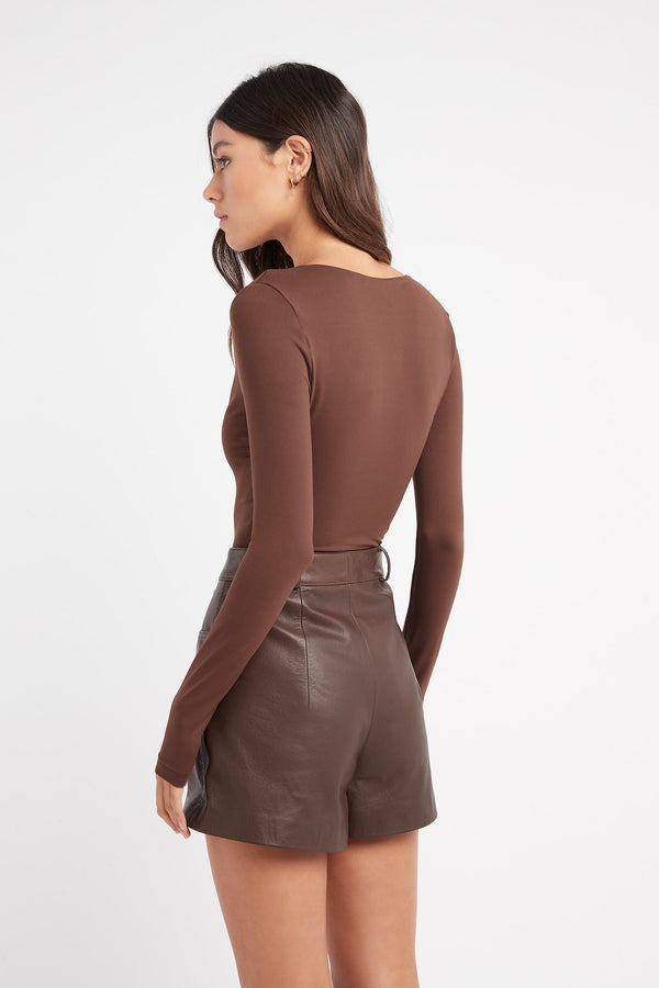 Kookai Tahnee Bodysuit Chocolate