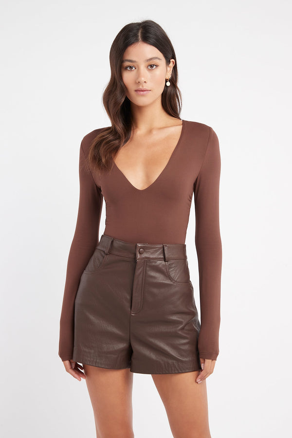 kookai Tahnee Bodysuit Chocolate