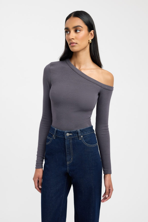 Kookai Tampa Long Sleeve Top Charcoal