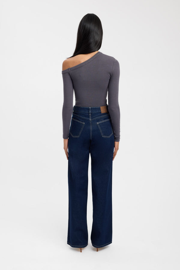 Kookai Tampa Long Sleeve Top Charcoal