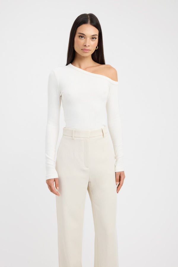 Kookai Tampa Long Sleeve Top Coconut Milk