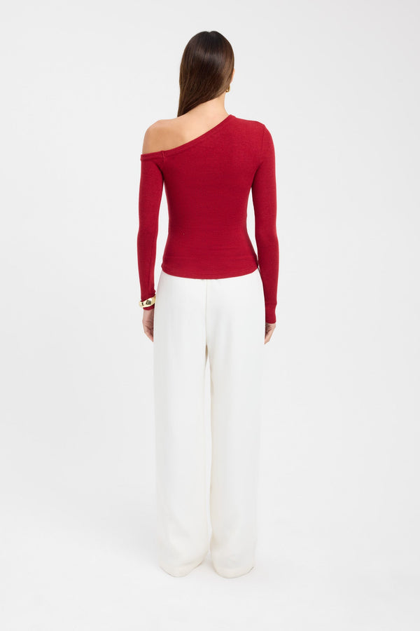 Kookai Tampa Long Sleeve Top Cranberry Marle