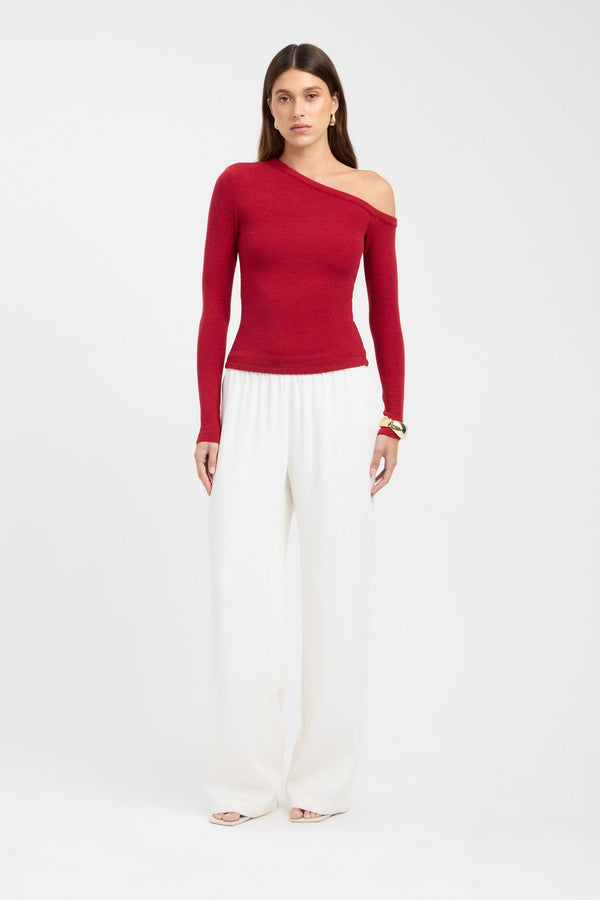 kookai Tampa Long Sleeve Top Cranberry Marle