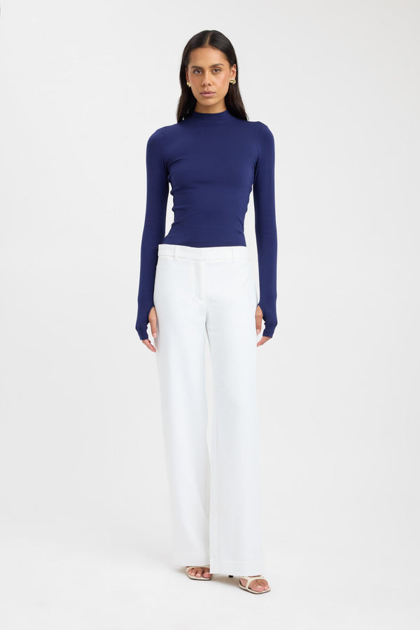 kookai Tara Long Sleeve Top Navy