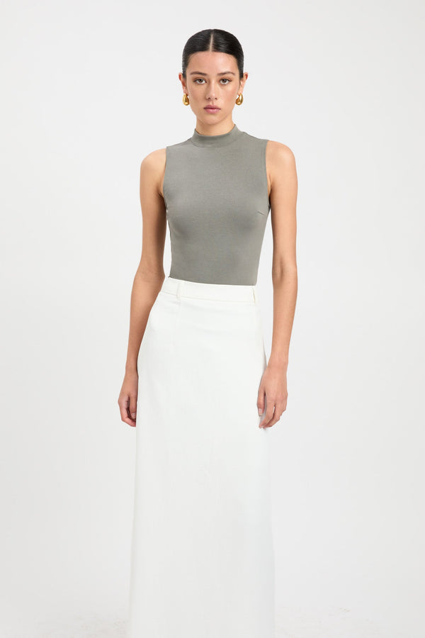 Kookai Tara Tank Bodysuit Agave Green