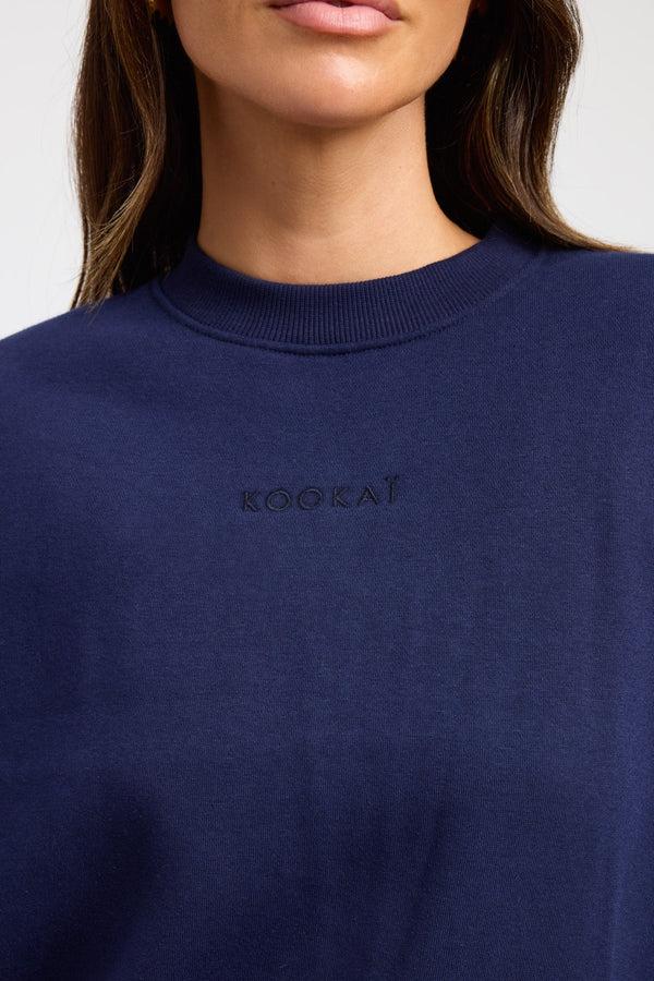 Kookai Tate Crew Sweatshirt Navy