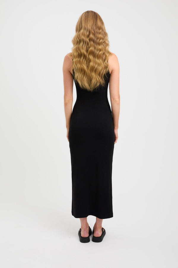Kookai Tate Scoop Midi Dress Black