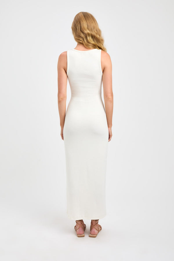 Kookai Tate Scoop Midi Dress Coconut Milk