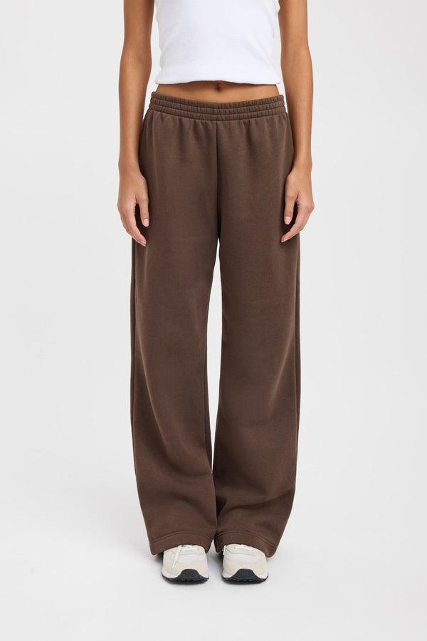 Kookai Tate Wide Leg Track Pant Chocolate