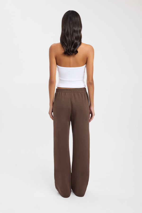 Kookai Tate Wide Leg Track Pant Chocolate