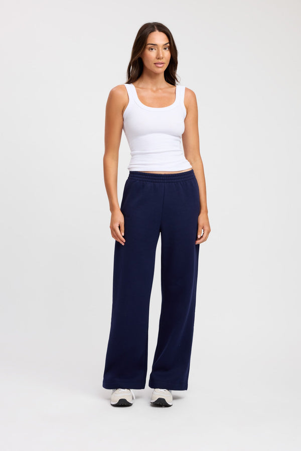 kookai Tate Wide Leg Track Pant Navy