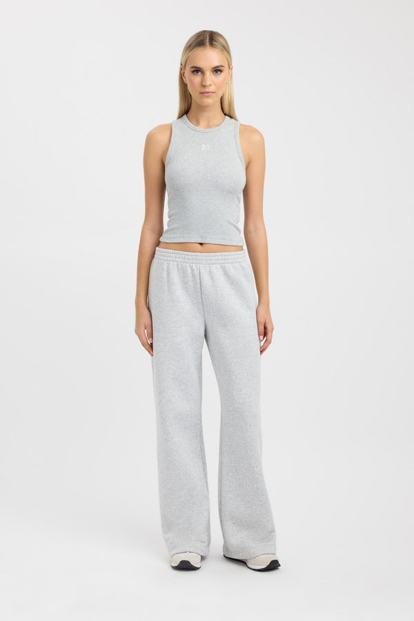 kookai Tate Wide Leg Trackpant Dark Grey Marle