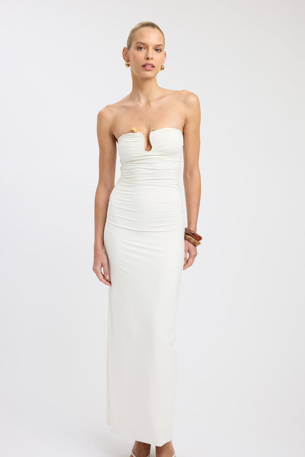 Kookai Tayla Trim Maxi Dress Coconut Milk