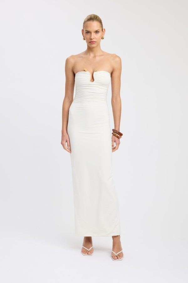 kookai Tayla Trim Maxi Dress Coconut Milk