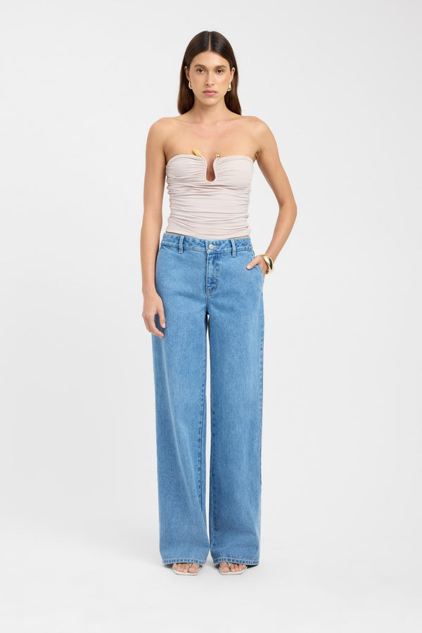 kookai Tayla Trim Top Moonlight