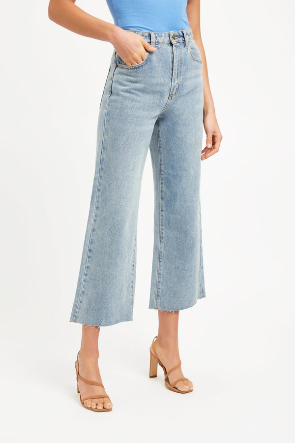 Kookai Taylor Crop Flare Maya Blue