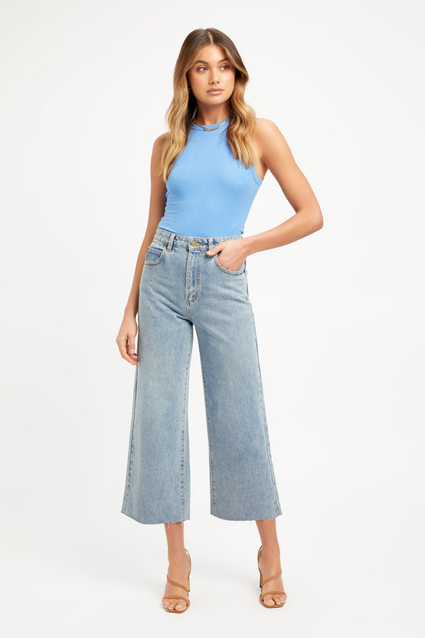 Kookai Taylor Crop Flare Maya Blue