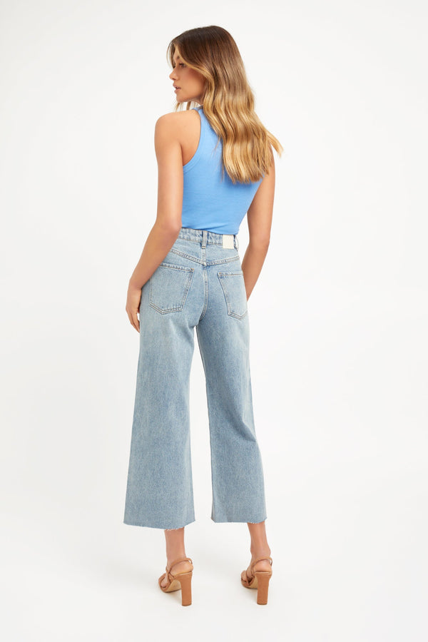 Kookai Taylor Crop Flare Maya Blue