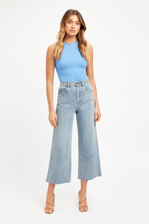 kookai Taylor Crop Flare Maya Blue