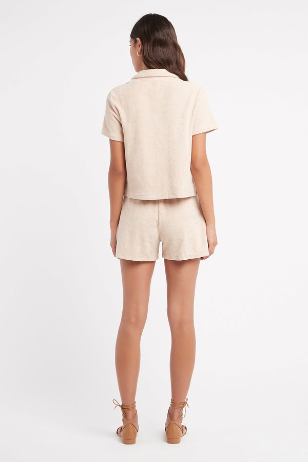 Kookai Terry Boxy Shirt Macadamia
