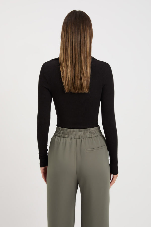 Kookai Tilly Long Sleeve Top Black