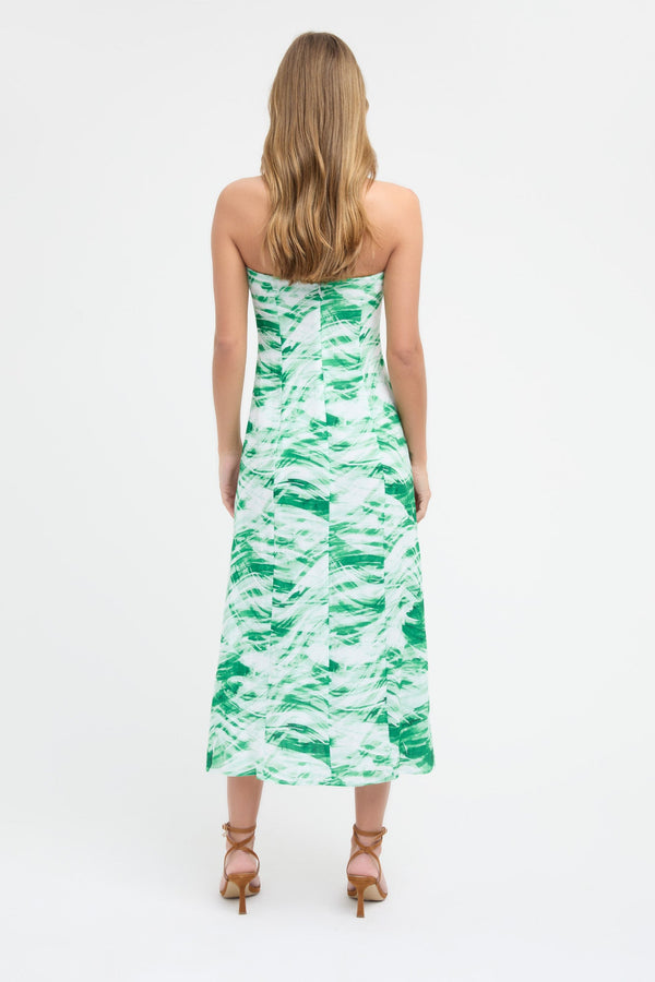 Kookai Tori Strapless Dress Green