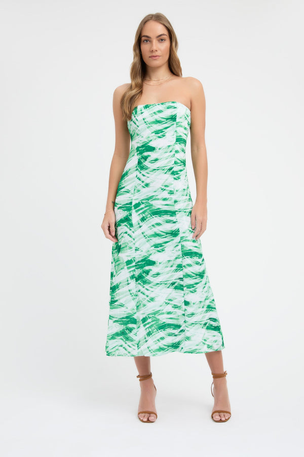 kookai Tori Strapless Dress Green