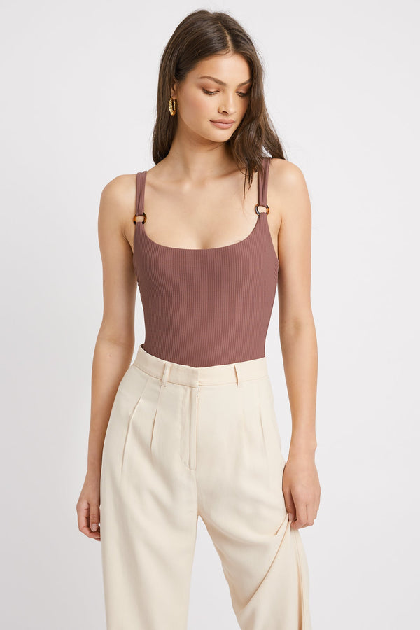 kookai Trove Bodysuit Brunette