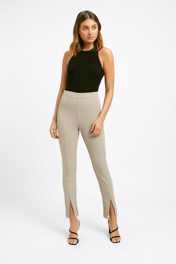 kookai Valerie Zip Pants Olive Green