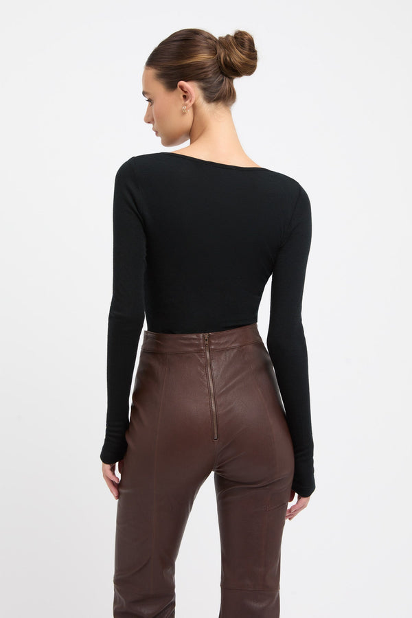 Kookai Vance Tie Top Black