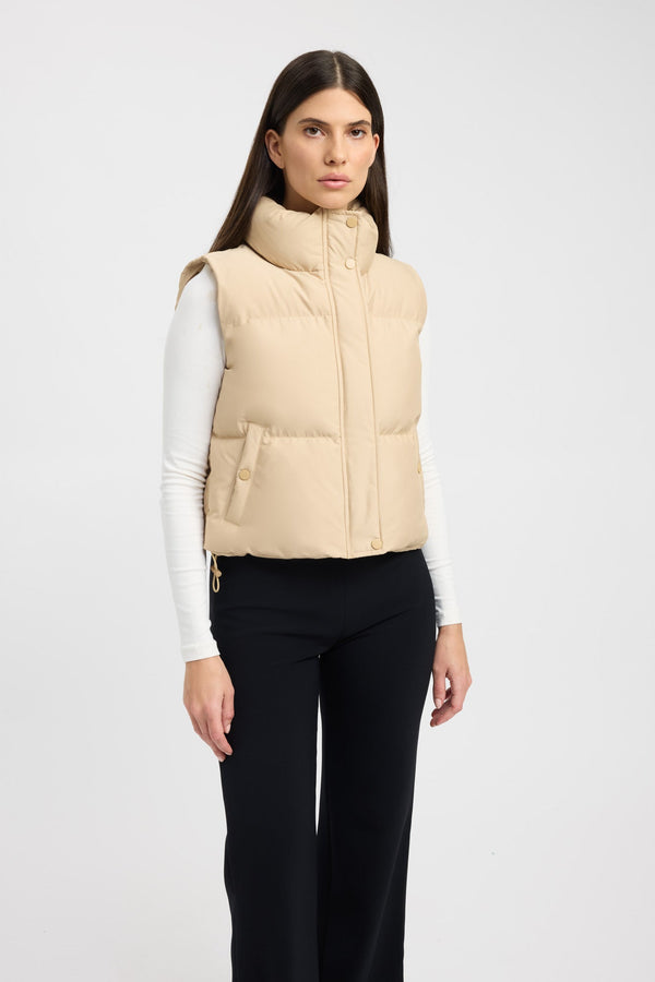 Kookai Vermont Puffer Vest Oat